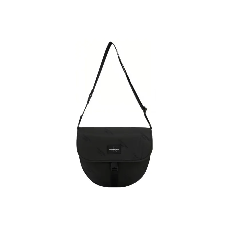 CALVIN KLEIN Fabric Saddle Bag Shoulder Bag Crossbody Bag Large Size Men's Black-0