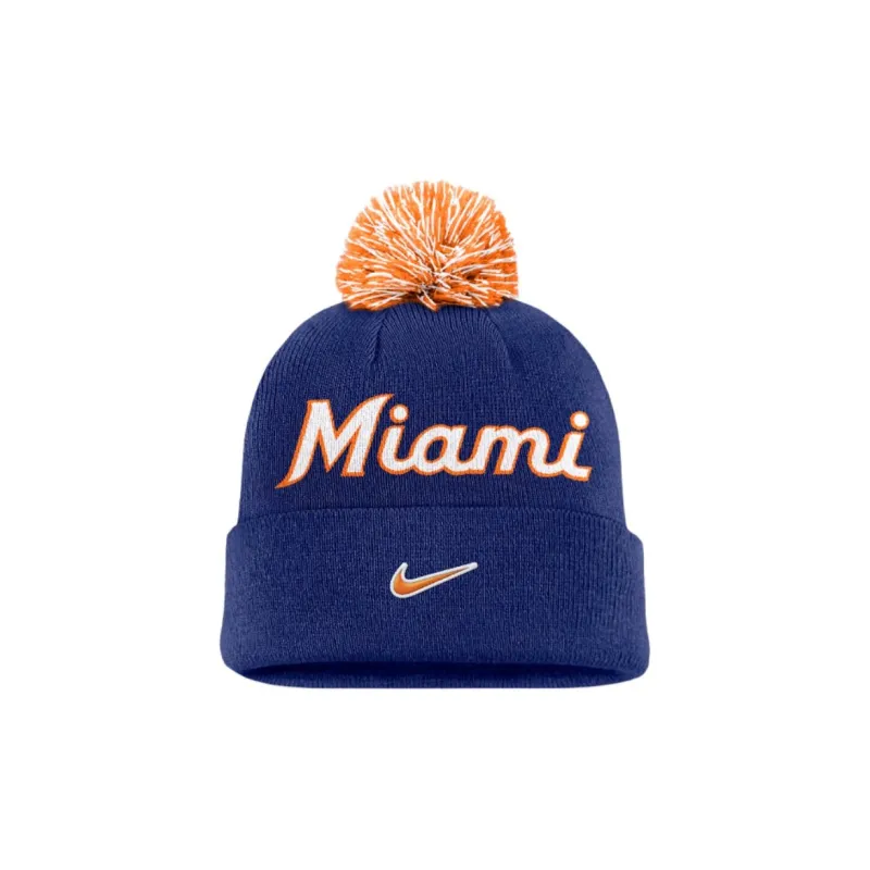 Nike Miami Marlins Peak Men's Nike Mlb Cuffed Pom Beanie-1