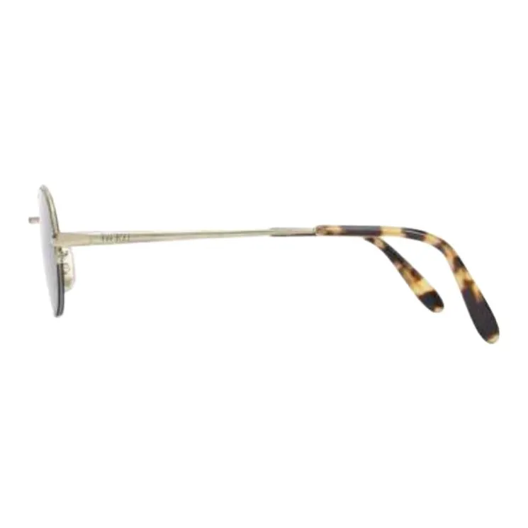 LOEWE Metal Acetate Oval Sunglasses Men's Gold-2