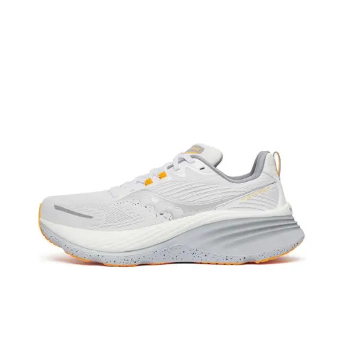 Saucony Hurricane 24 Anti Slip Wear Resistant Low Top Running Shoes Men's White Silver