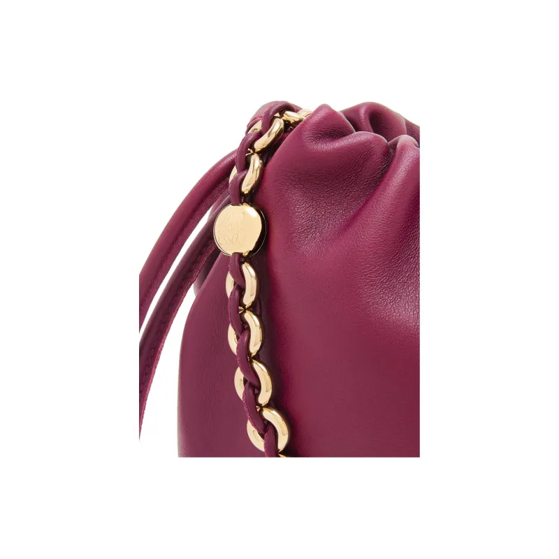 LOEWE Flamenco Soft Nappa Lambskin Bucket Bag Handbag Shoulder Bag Crossbody Bag Women's Deep Red-7