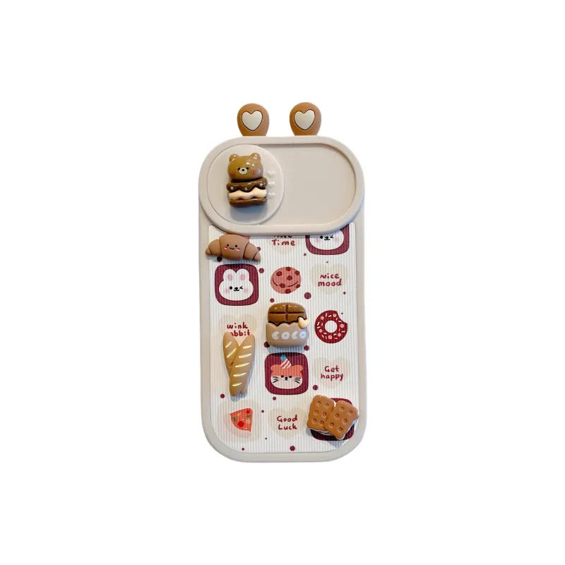 Wei Xin TPU Material Push Window 3D Effect Bear Phone Cases Compatible With IPhone 16/15 Pro Max/Apple 13/14 Pro Max/12-3