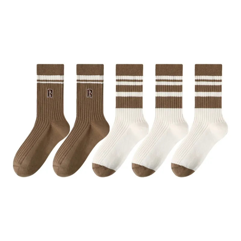 MIIOW Mid Calf Socks Unisex 5 Pack-10