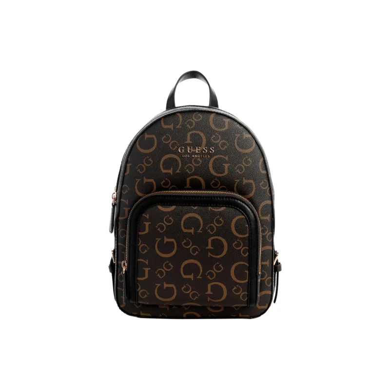 GUESS Coated Canvas Backpack Women's Dark Brown-0