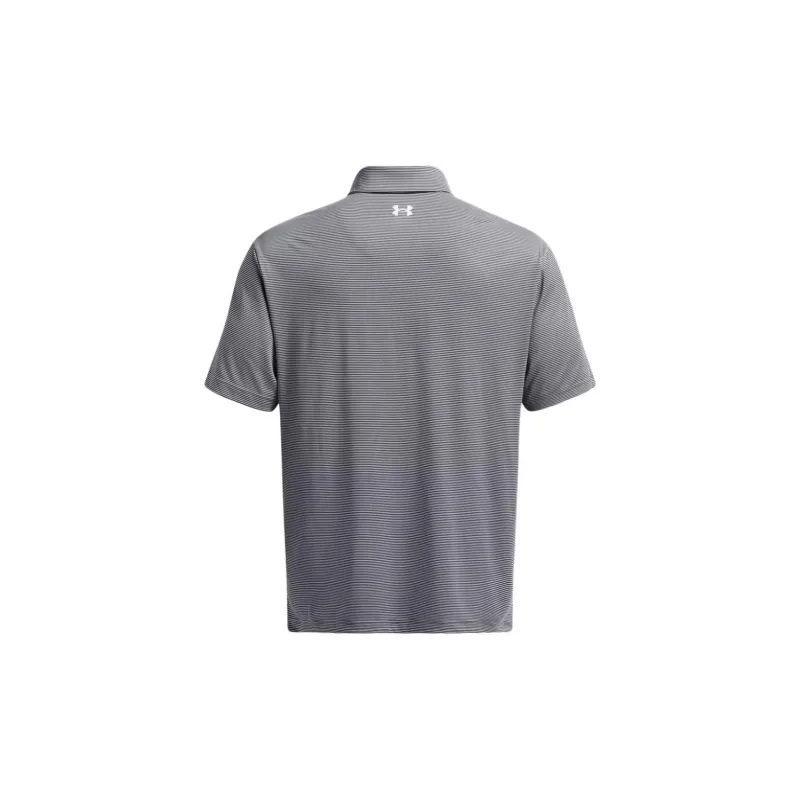 Under Armour Collegiate UA Tee To Green Stripe Polo Shirt Men's Gray-1