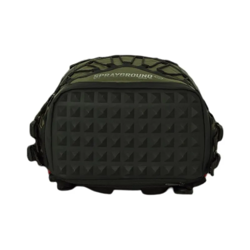 SPRAYGROUND Artificial Leather Backpack Unisex Army Green-5