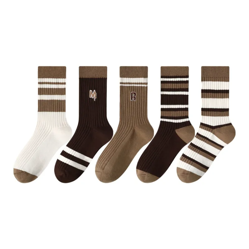 MIIOW Mid Calf Socks Unisex 5 Pack-0