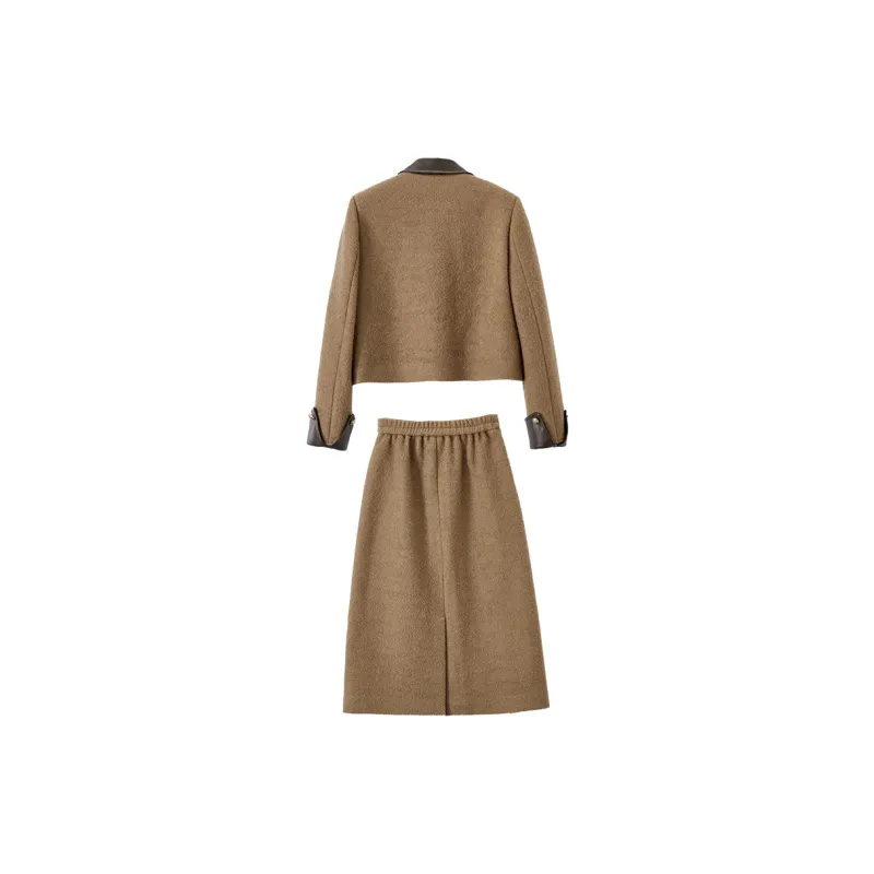 XIANGYING Skirt Set Women's Camel-1
