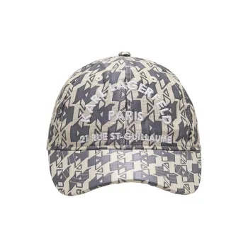 KARL LAGERFELD Polyester Baseball Caps Unisex Gray Blue