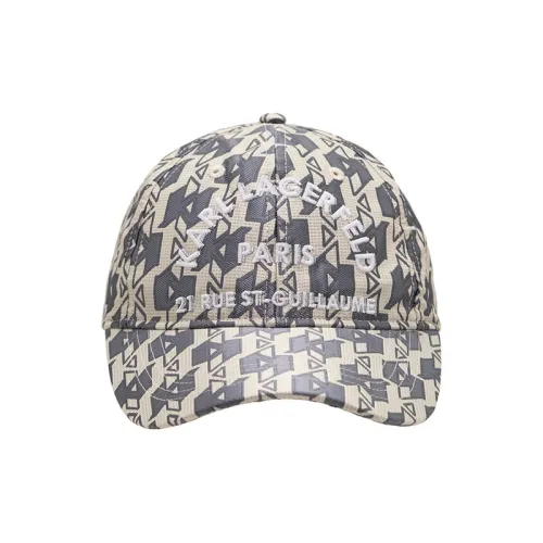 KARL LAGERFELD Polyester Baseball Caps Unisex Gray Blue