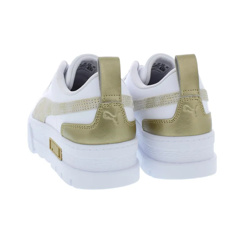 PUMA Mayze Abrasion Resistant Height Increasing Low Top Skateboard Shoes Women's White-1