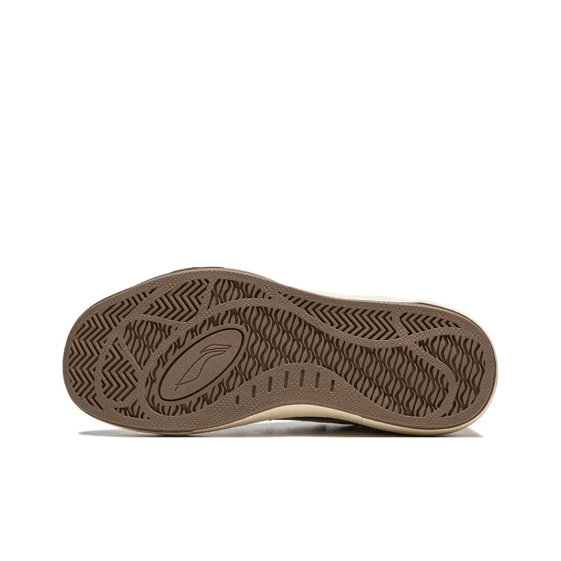 LiNing Wave S70 Anti Slip Wear Resistant Low Top Skateboard Shoes Unisex Beige Brown-6