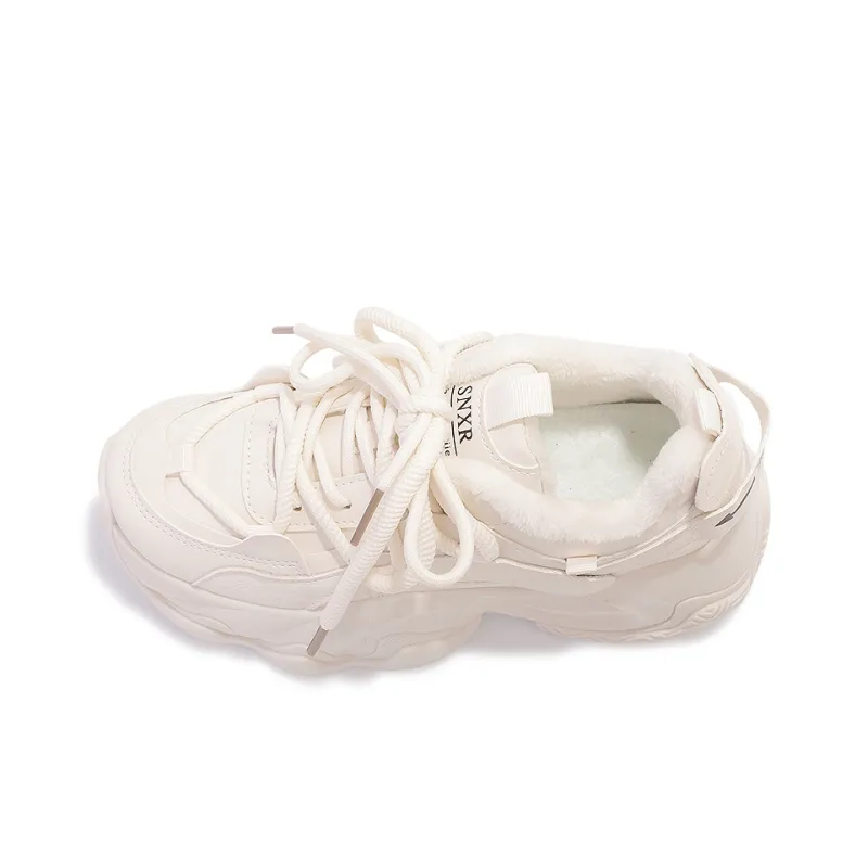SNXR Anti-Slip Wear-Resistant Waterproof And Breathable Low-Top Chunky Sneakers Women's Beige-97