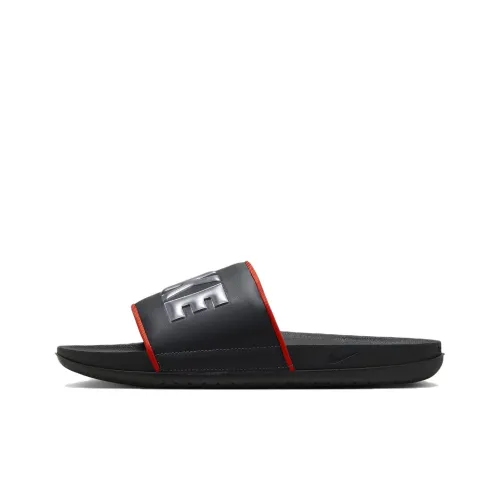 Nike Offcourt Slide Dark Smoke Grey Picante Red Black Metallic Dark Grey
