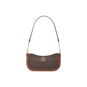 MICHAEL KORS Coated Canvas With Polyester And Polyurethane Clutch Handbag, Shoulder Bag Small Size Women's Brown