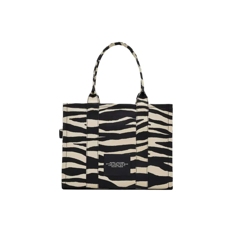 MARC JACOBS The Zebra Canvas Large Tote Black/White-2