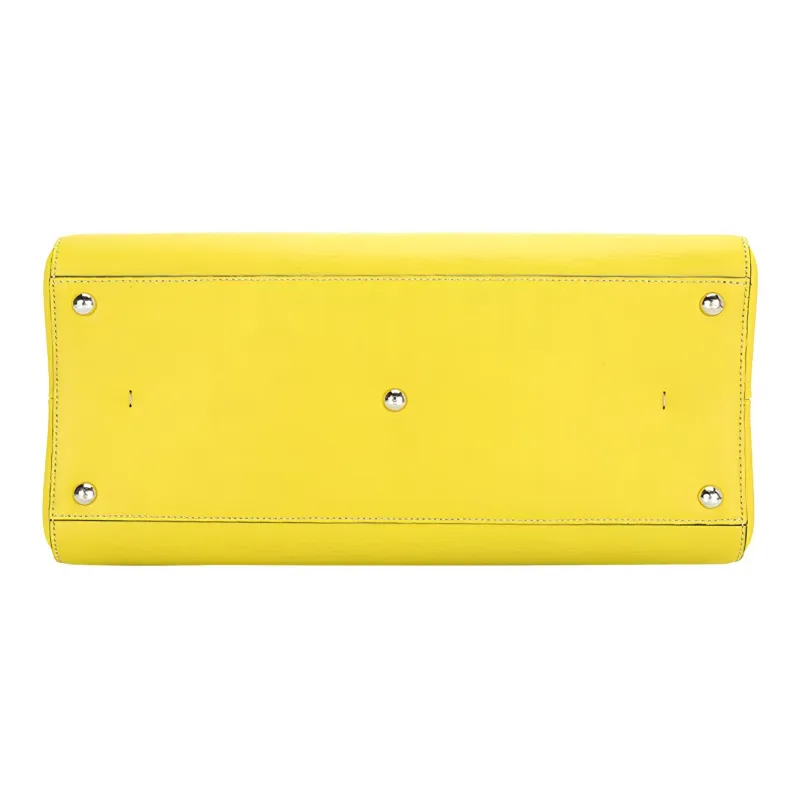 FENDI Textured Leather Handbag Women's Yellow-2