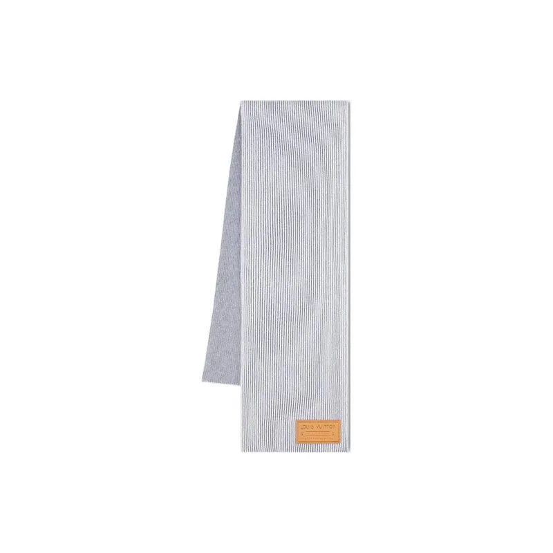 LOUIS VUITTON Cashmere Knit Scarves Women's Gray-0