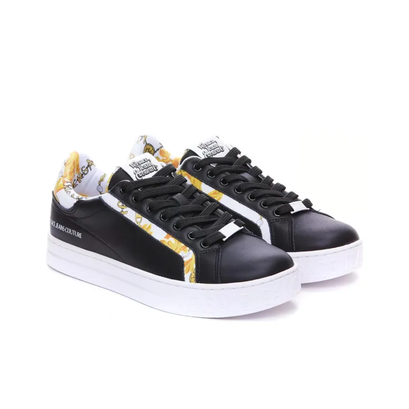 VERSACE JEANS Low Top Skateboard Shoes Men's Black-2