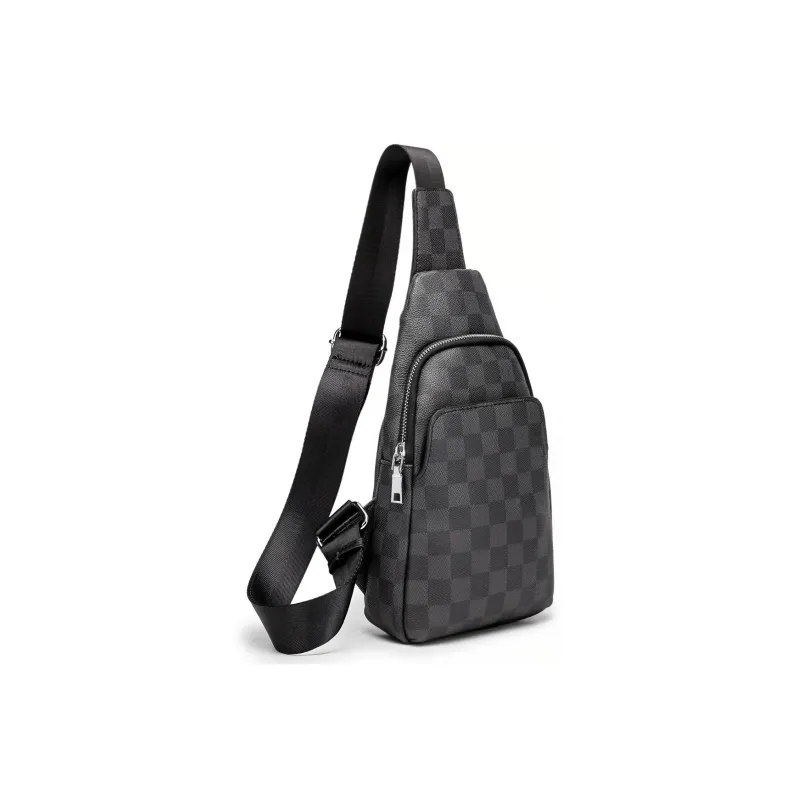 VIHUS Microfiber Leather Sling Bag Men's Black-1