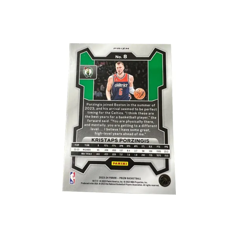 PANINI Celtics Team Porzingis Unicorn Prizm Collection Red Crush Player Card Rare Card Sports Cards 1 Pc-1