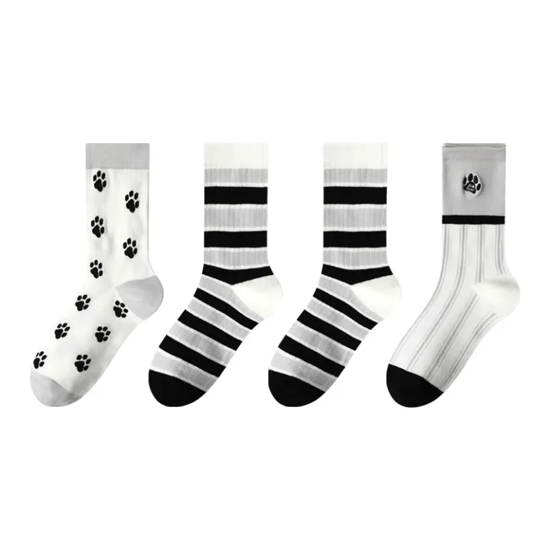 MIIOW Mid Calf Socks Women's 4 Pack-10