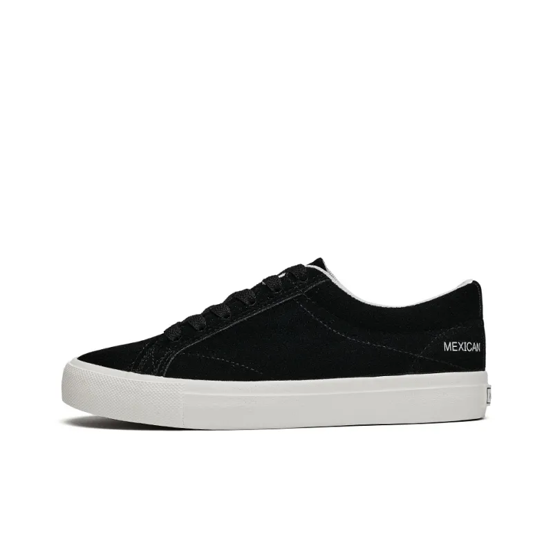 MEXICAN Abrasion Resistant Lightweight Slip Resistant Low Top Canvas Shoes Unisex Black-0