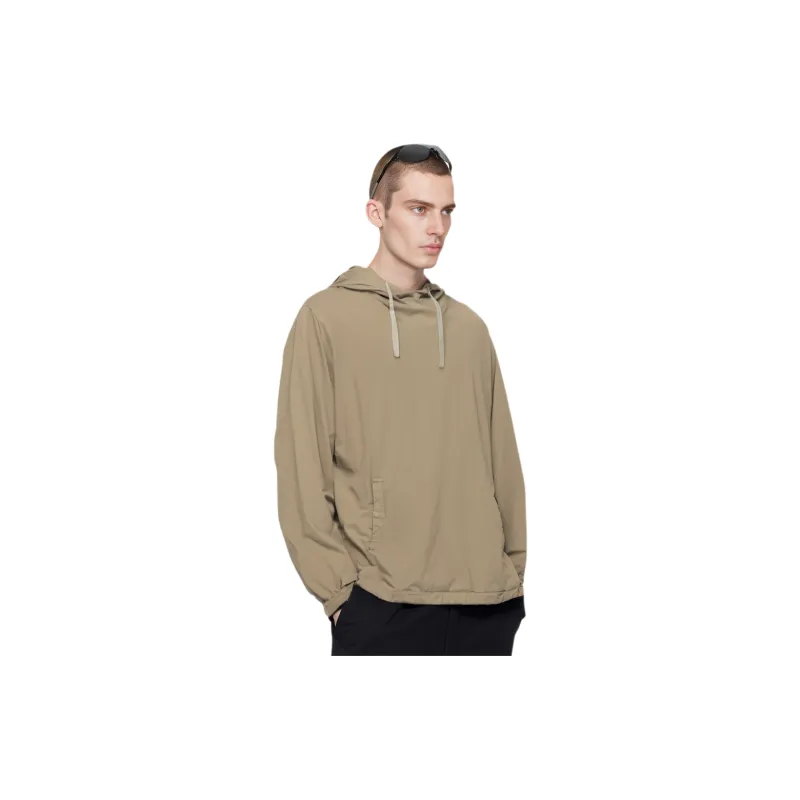 Nanamica Cotton Wool Twill Hooded Pullover Parka Sweatshirt Men's Khaki-1