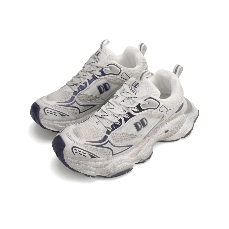 GLO BULL Anti Slip Wear Resistant Breathable Height Increasing Low Top Chunky Sneakers Unisex White Black-2