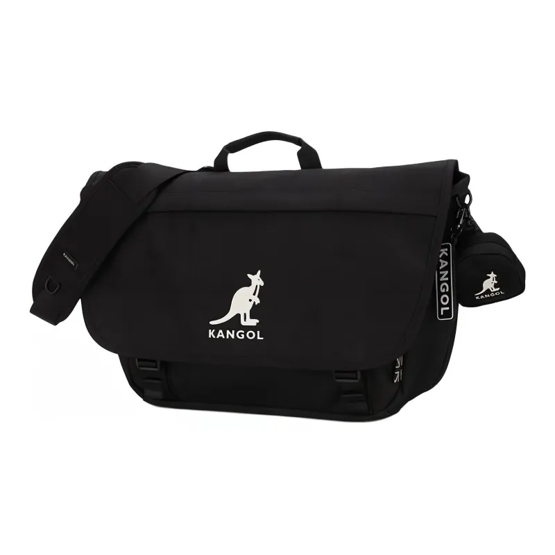 KANGOL Polyester Messenger Bag Portable Crossbody Bag Shoulder Bag Regular Unisex Black-1