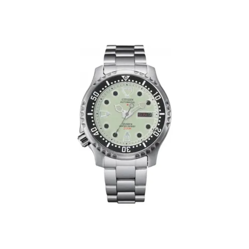 CITIZEN Automatic Mechanical Movement Steel Strap Watch Men's Watches Green Dial