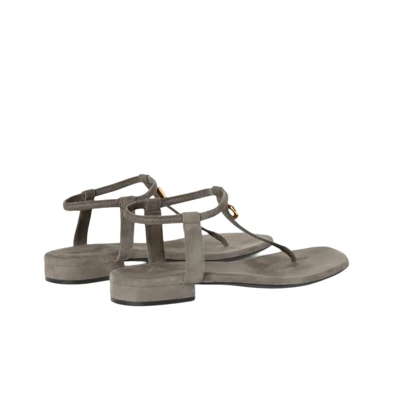 Loro Piana Mindil One Strap Sandals Women's Brown-3