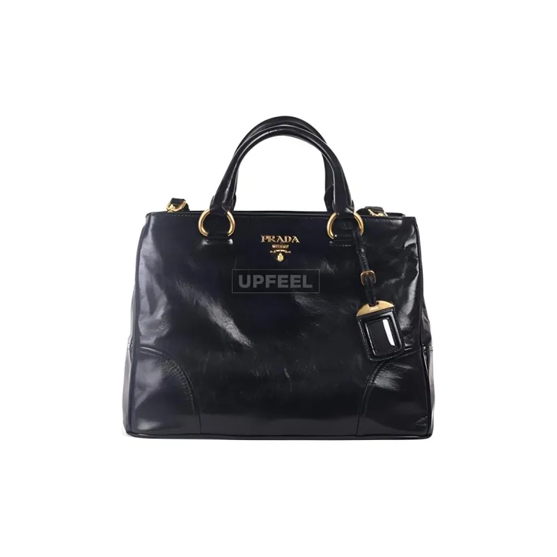 PRADA Calfskin Tote Bag Shopping Bag Shoulder Bag Crossbody Bag Handbag Women's Black-0