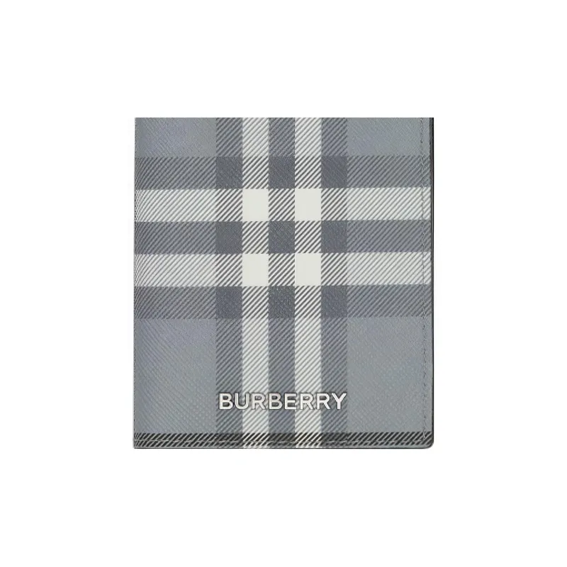 Burberry Vintage Check Folding Card Case 4 Card Slot Storm Grey Check-4