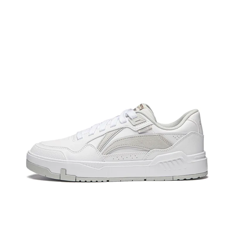LiNing Common 80s Anti Slip Wear Resistant Low Top Skateboard Shoes Men's White-0