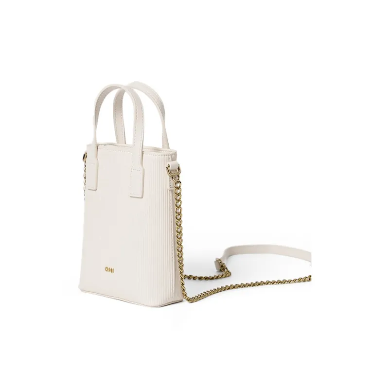 OMI Synthetic Leather One Shoulder Handbag Women's Black/White-1