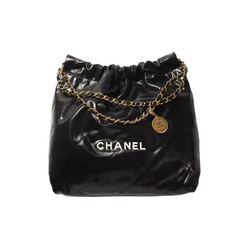 CHANEL 22Bag Smooth Finish Calfskin Tote Bag, Shopping Bag, Handbag, Shoulder Bag Large Size Women's Black