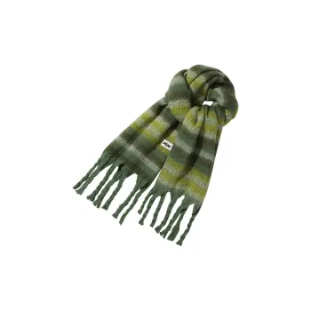 PEAK Polyester Knit Scarves Unisex Green Gray Black