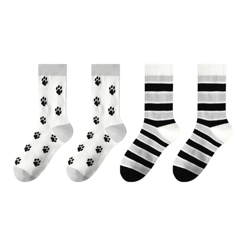 MIIOW Mid Calf Socks Women's 4 Pack-12