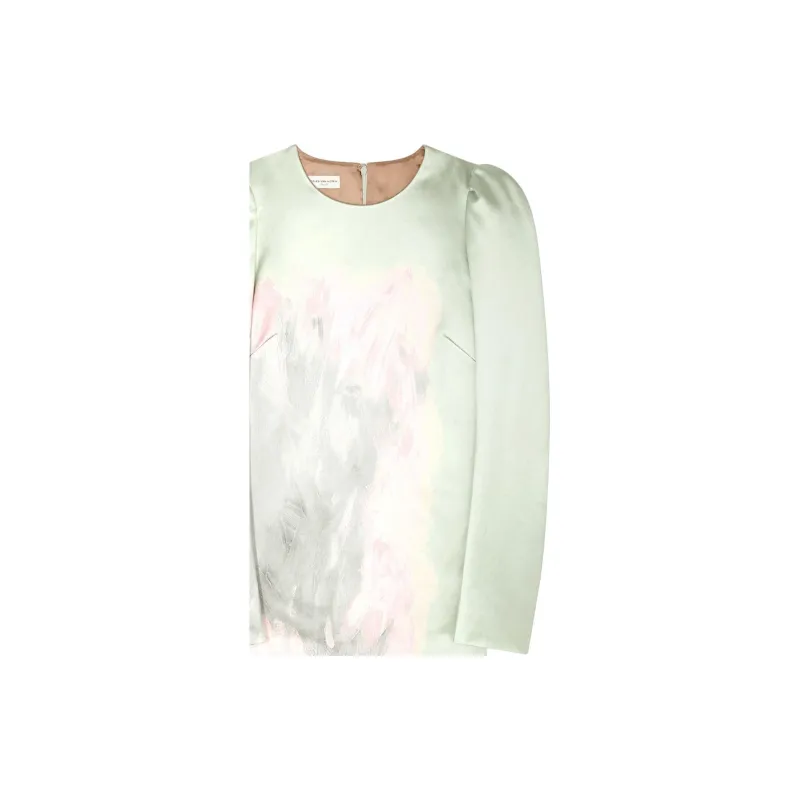 DRIES VAN NOTEN Paint Stroke-print Silk Dress-4