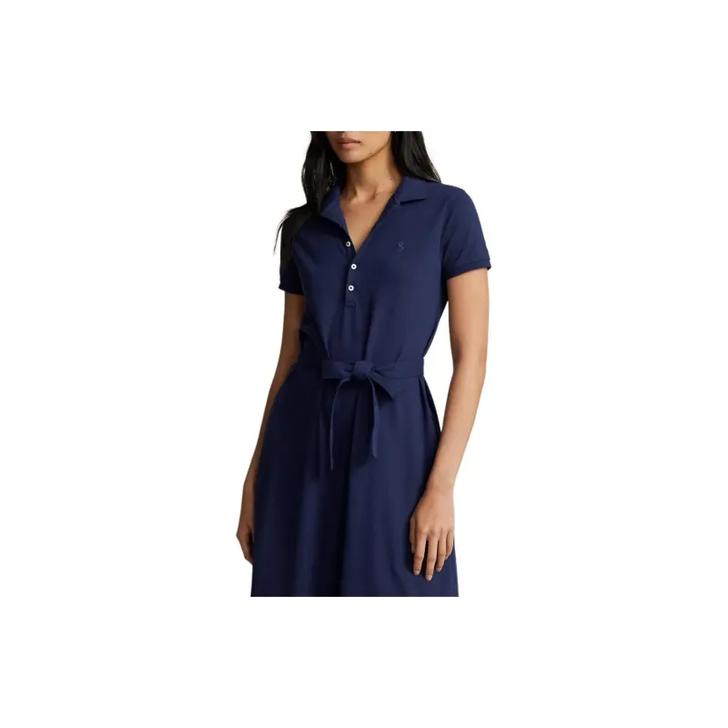 Polo Ralph Lauren SS22 Short Sleeved Dresses Women's Dark Blue-3