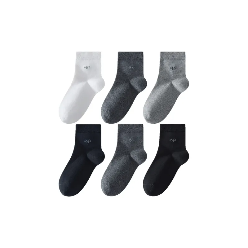 H YXIANG Mid Calf Socks Men's 6 Pack-10