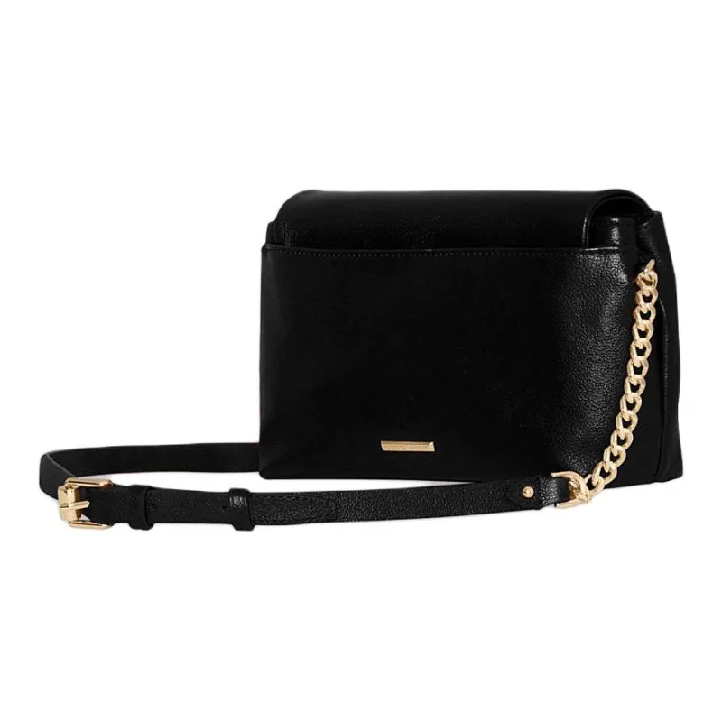 REBECCA MINKOFF Leather Shoulder Bag Crossbody Bag Women's Black-1