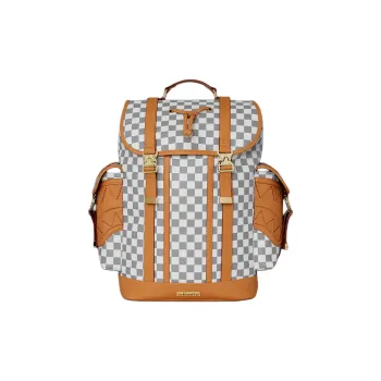 SPRAYGROUND Artificial Leather Backpack Unisex White Brown