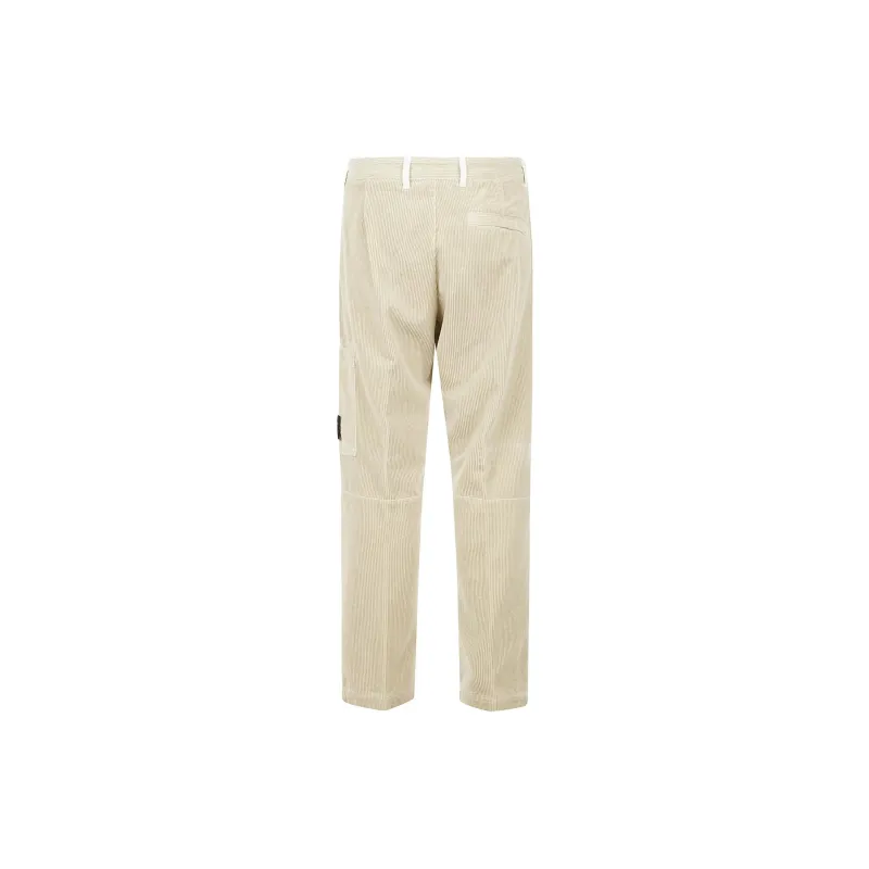 STONE ISLAND Logo Patch Corduroy Trousers-1