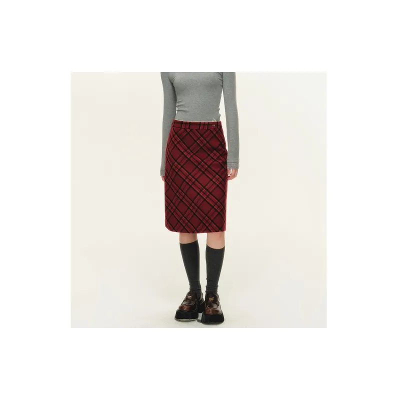 NTOT Casual Long Skirts Women's Red-7