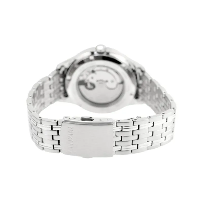 CITIZEN Automatic/Manual Mechanical Movement Stainless Steel Strap Watch Men's Watches Black Dial-2