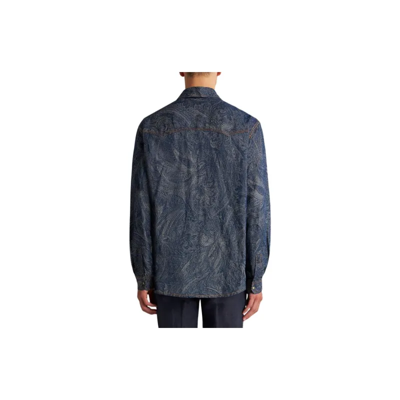 ETRO Paisley Jacquard Denim Shirt-3