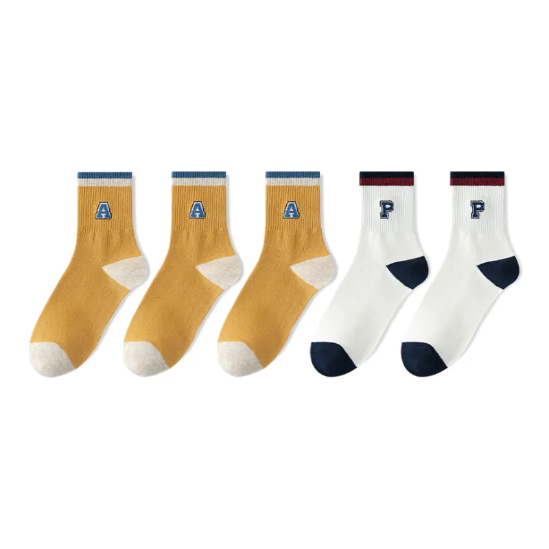 Lan Miao Mid Calf Socks Women's 5 Pack-4