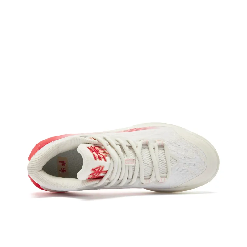 QIAODAN Poisonous Fangs 3.0 Basketball Shoes Men Low Top Birch White Brier Red-3